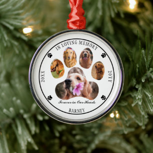 In Loving Memory Photo Pet Memorial - White Metal Tree Decoration
