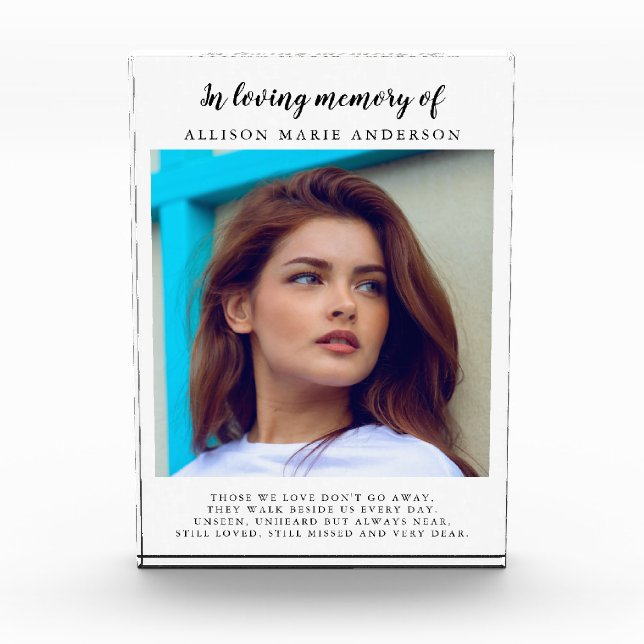 In Loving Memory Photo Poem Block (Front)