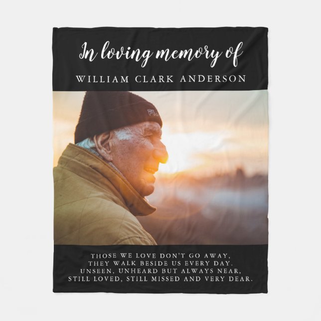 In Loving Memory Photo Poem Tribute Blanket (Front)