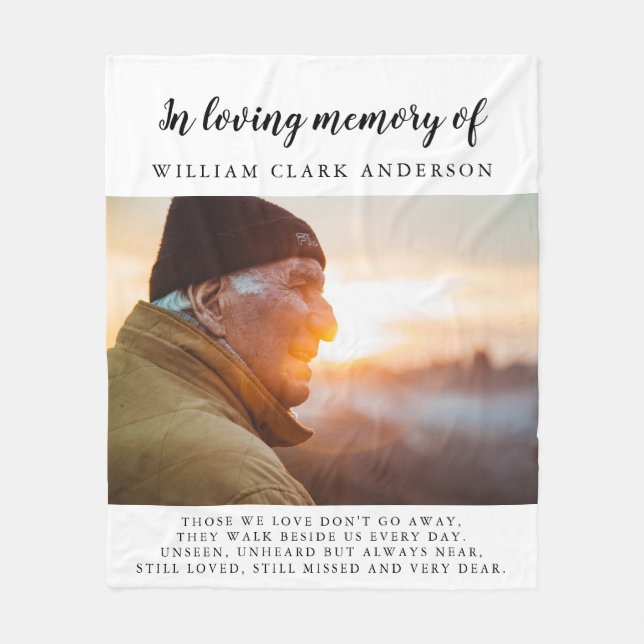 In Loving Memory Photo Poem Tribute Blanket (Front)