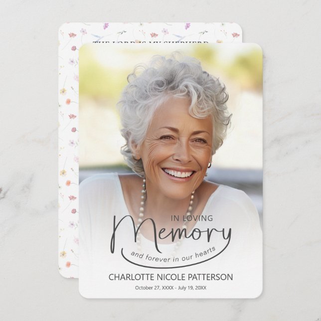 In Loving Memory Photo Prayer Card  (Front/Back)