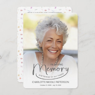 In Loving Memory Photo Prayer Card 