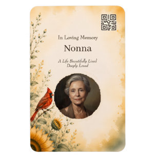 In Loving Memory Photo QR Code Memorial Magnet
