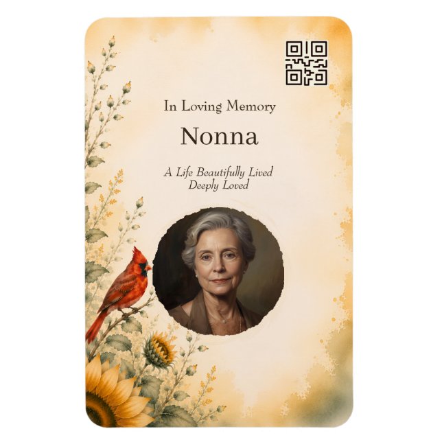 In Loving Memory Photo QR Code Memorial Magnet (Vertical)