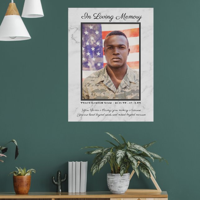 In Loving Memory Photo Quote Funeral Memorial  Poster (Living Room 1)