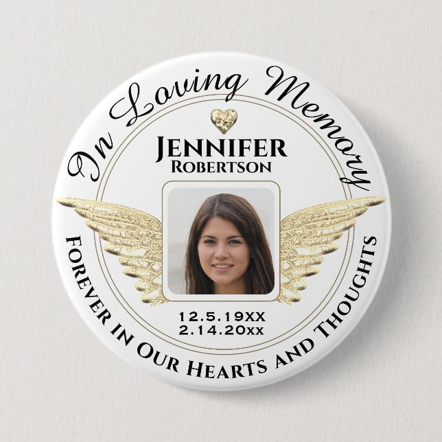 In Loving Memory Photo Remembrance 7.5 Cm Round Badge (Front)