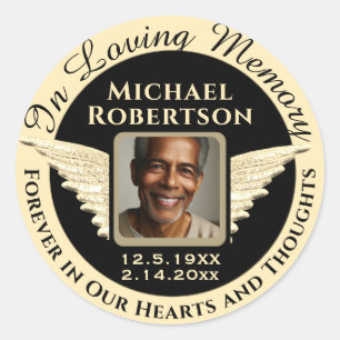In Loving Memory Photo Remembrance Classic Round Sticker