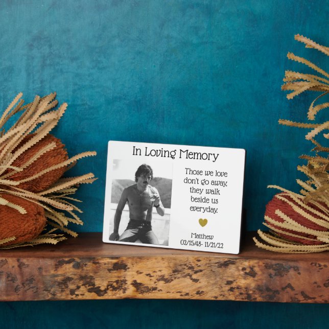In Loving Memory Photo Remembrance Memorial Plaque (Side)