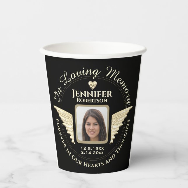 In Loving Memory Photo Remembrance Paper Cups (Front)