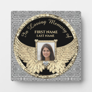 In Loving Memory Photo Silver and Gold Plaque