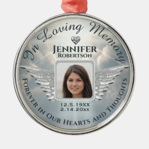 In Loving Memory Photo Silver Metal Tree Decoration