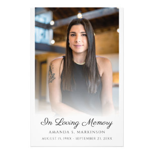In Loving Memory Photo Simple Funeral Service Print