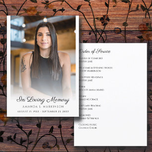 In Loving Memory Photo Simple Funeral Service Programme