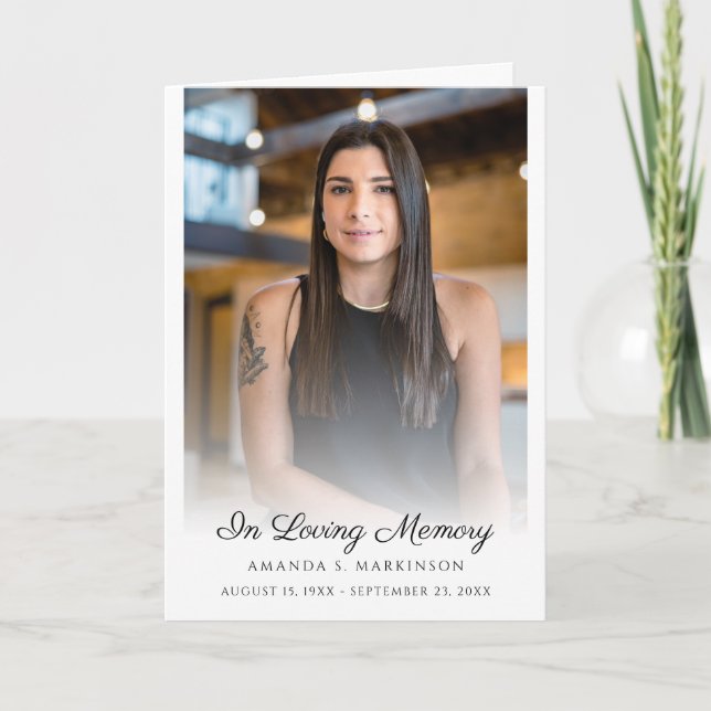In Loving Memory Photo Simple Funeral Service Programme (Front)