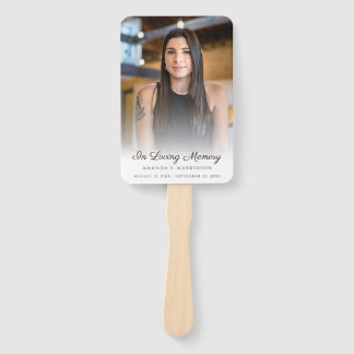 In Loving Memory Photo Simple Obituary Funeral  Hand Fan