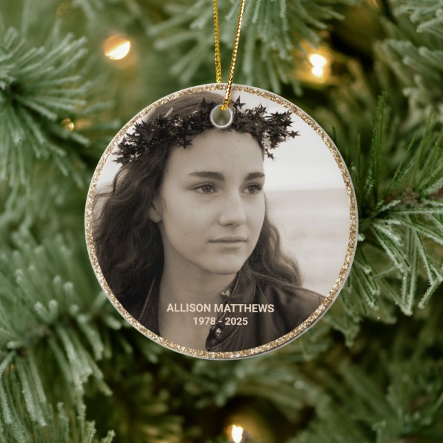 in Loving Memory Photo Wings Memorial Ceramic Tree Decoration (Tree)