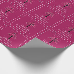 In Loving Memory Pink Blossom Tree Wrapping Paper
