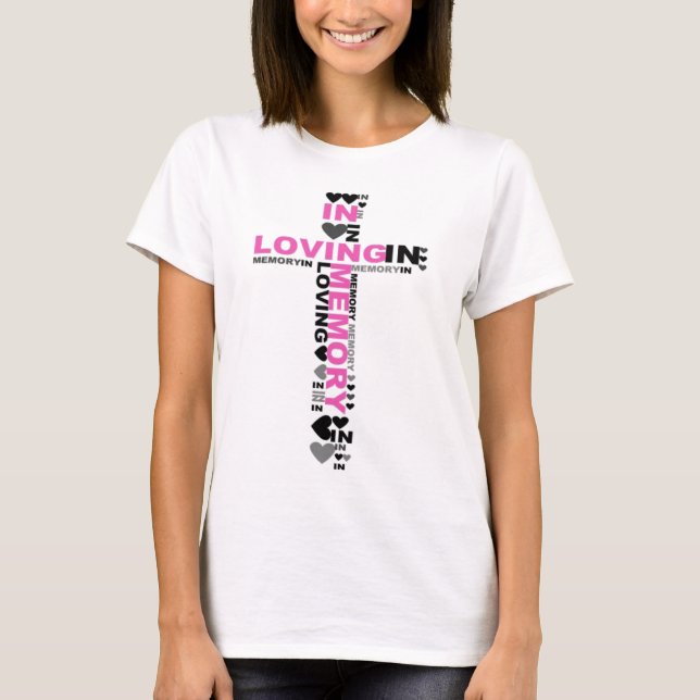 In Loving Memory Pink Cross t-shirt (Front)