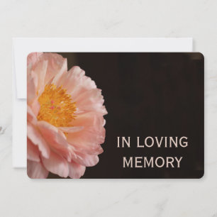 In Loving Memory Pink Peony Invitation