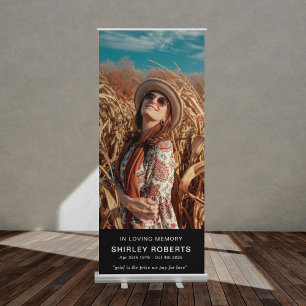 In Loving Memory Portrait Photo Memorial Retractable Banner