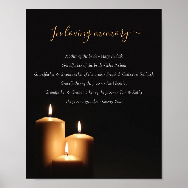 In loving memory poster (Front)
