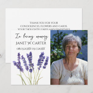 In Loving Memory Purple Lavender Floral Funeral Invitation