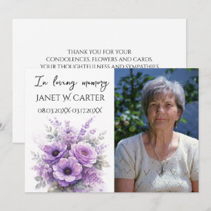 In Loving Memory Purple Lilac Floral Funeral Invitation