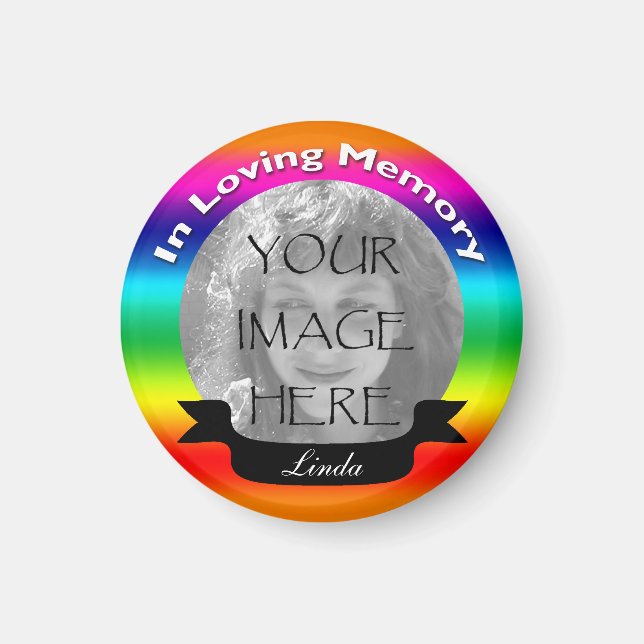 In Loving Memory Rainbow Photo Magnet (Front)
