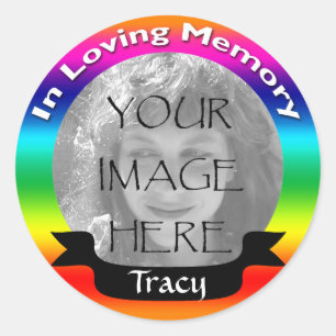 In Loving Memory Rainbow Photo Stickers