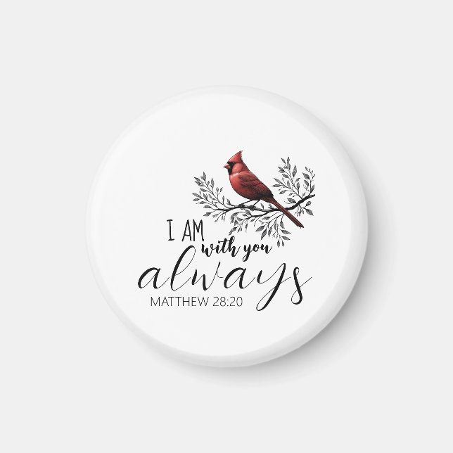 In Loving Memory: Red Cardinal Memorial Magnet (Front)