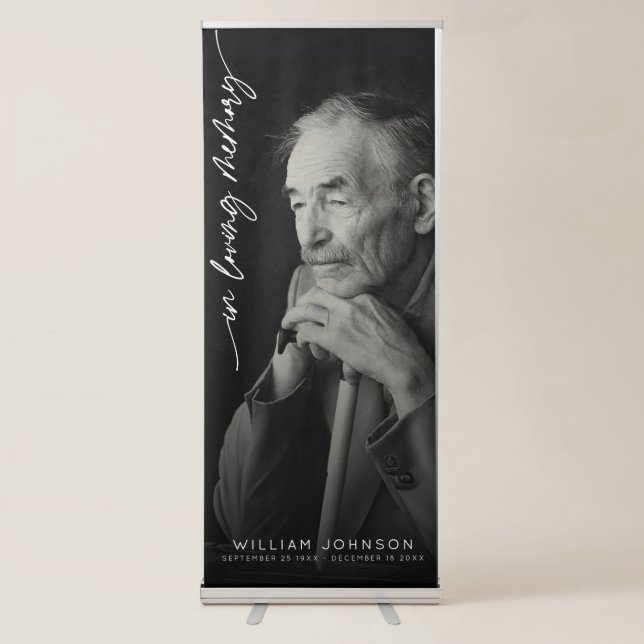 In Loving Memory Remembrance Photo Funeral  Retractable Banner (Front)