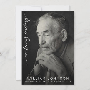 In Loving Memory Remembrance Photo Funeral  Thank You Card
