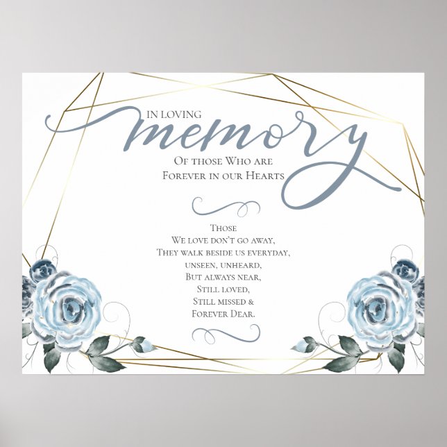 In Loving Memory Remembrance Prayer Wedding Sign (Front)