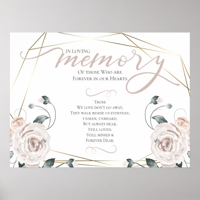 In Loving Memory Remembrance Prayer Wedding Sign (Front)