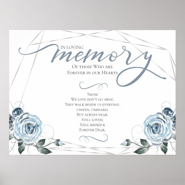 In Loving Memory Remembrance Prayer Wedding Sign (Front)