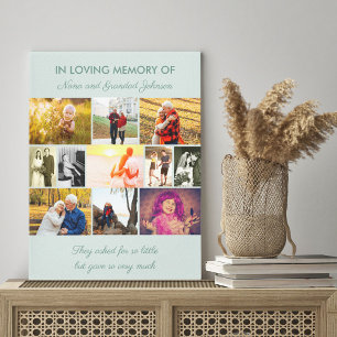 In Loving Memory Remembrance Quote - Photo Collage Canvas Print