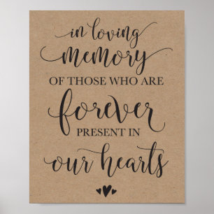 In Loving Memory Remembrance Wedding Ceremony Sign