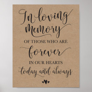 In Loving Memory Remembrance Wedding Ceremony Sign