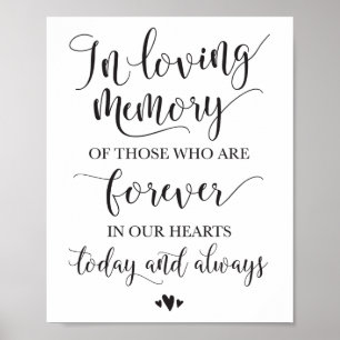 In Loving Memory Remembrance Wedding Ceremony Sign