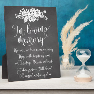 In Loving Memory Remembrance Wedding Ceremony Sign Plaque