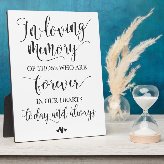 In Loving Memory Remembrance Wedding Ceremony Sign Plaque (Side)
