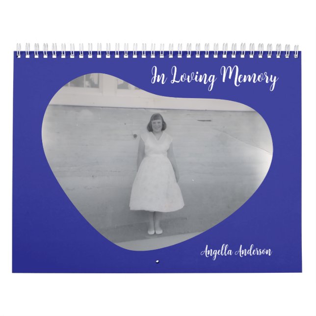 In Loving Memory Rounded Heart Shape Photo Calendar (Cover)