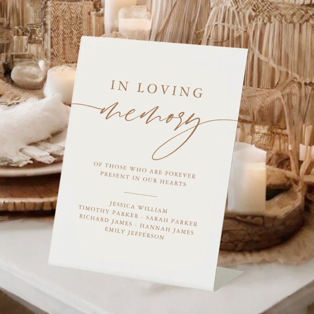In Loving Memory Rustic Gold Wedding Memorial Sign (Creator Uploaded)