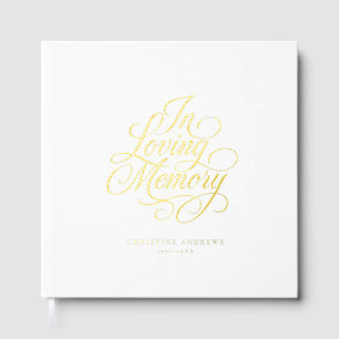 "In Loving Memory" Script Font Keepsake Funeral Guest Book
