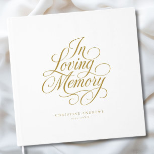 "In Loving Memory" Script Font Keepsake Funeral Guest Book