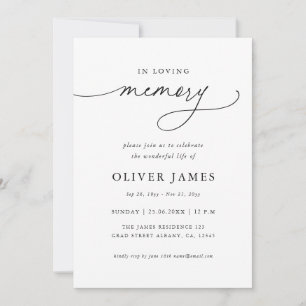 In Loving Memory Script Funeral Program Card