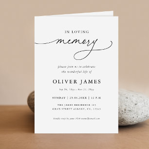 In Loving Memory Script Funeral Program Card