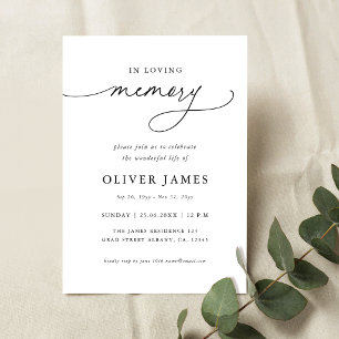 In Loving Memory Script Funeral Program Card