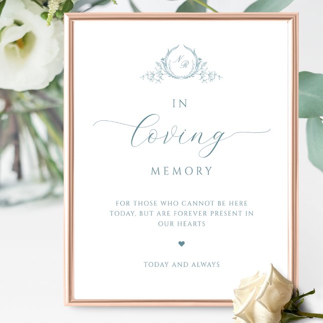 In loving Memory, Script Monogram Sea Glass Sign (Creator Uploaded)