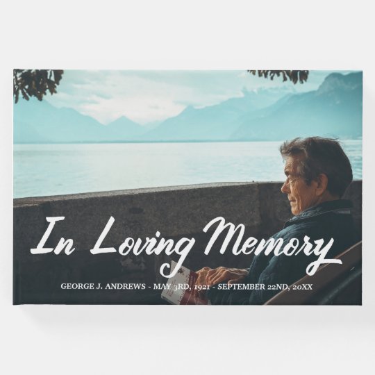 In Loving Memory Script Overlay - Add Photo & Name Guest Book